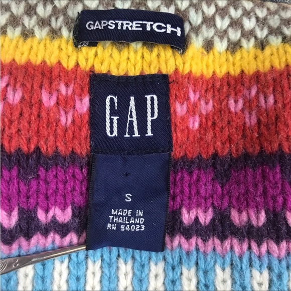 Vintage GAP Jean Jacket Fair Isle Wool Sweater Lining - Picture 9 of 10